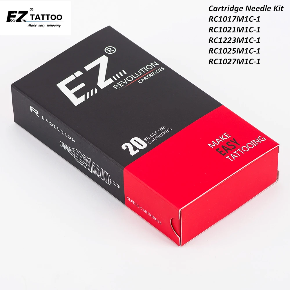 100 бр. различни размери касета с игла за татуировки EZ Revolution извити Magnum (кръг Magnum) за писалки роторной машини, 20 бр/кор.