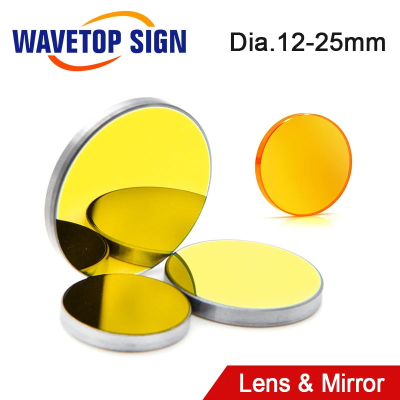 Фокусный обектив WaveTopSign Диаметър 12/18 мм с Фокусно разстояние 50,8 мм, 1 бр. + Огледало MO 20x3 мм, 3 бр. за 3020 K40 Co2 Лазерен Гравиране Машина