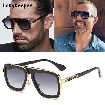 2022 Модни Луксозни Класически мъжки слънчеви очила в стил Маха, градиентные лещи, ретро дизайн, марка, слънчеви очила-стил пилот-пънк Oculos De Sol