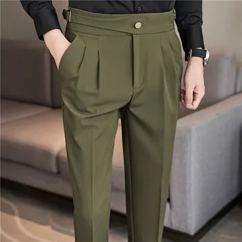 2023 Есенно-Зимни Дебели Вълнени Мъжки Панталони, Модерни Ежедневни Панталони в бизнес стил, Дебнещ Офис Социални Панталони Pantalon Homme