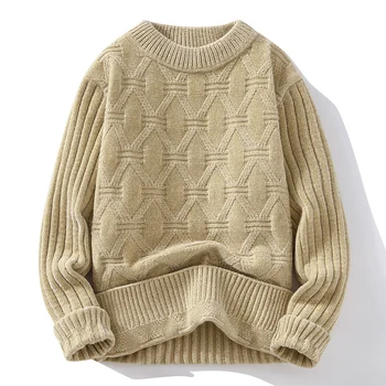 2023 Есенно-зимните Модни пуловери, с кръгло деколте, Свободни Мъжки Ежедневни нови стилни дебели топли пуловери, мъжки пуловери, Размер M-XXXL M517