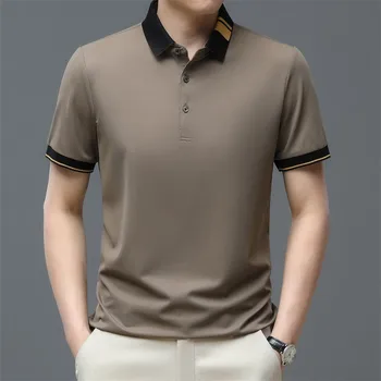 2023 Новата модерна марка риза с къси ръкави, однотонная летни дрехи с къс ръкав, свободно намаляване, мъжка риза с къси ръкави, корейски бизнес върхове