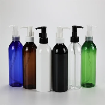 250 мл X 25 празни бутилки за почистващо масло с кръгла рамо, пластмасова бутилка, контейнер за помпа за масажно масло, бутилки за козметични продукти за грижа за кожата, PET опаковка