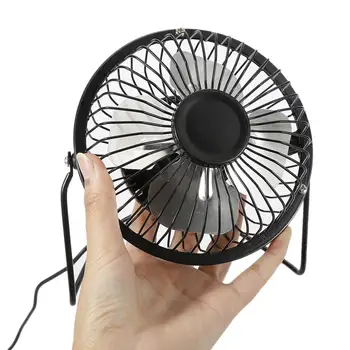 4-цолови алуминиеви листа, Usb вентилатора с регулируема въртяща се на 360 ° Мини преносим въздушно охлаждане Cooler Fan география за аксесоари за дома