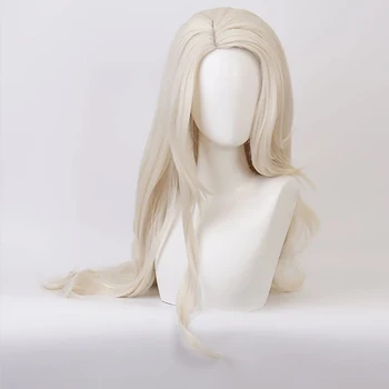 HAIRJOY Дамски Дълга Средна част Кудрявая блондинка Елза Cosplay Перуки Термоустойчиви синтетични косми