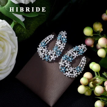 Hibride впечатлява със своя Бохемски Стил, Сватбени Обици-Карамфил за Плевене, Брачни, Модни, Многоцветни, С Кубическим Цирконием, Подарък За Празник, Bijoux Femme E-433