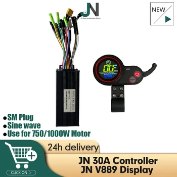 JN 30A Трехрежимный Синусоидална Контролер Ebike с дисплей JN V889 за 36V 48V1000W 3-Контактни Части За Преобразуване на електрически двигател на Мотор