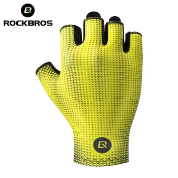 ROCKBROS Летни велосипедни ръкавици с полупальцами, велосипедни ръкавици Мтб, пътни дишащи велосипедни ръкавици с висока еластичност, ръкавици с къси пръсти