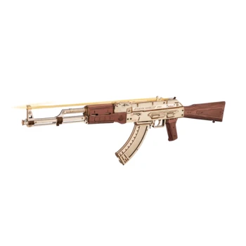 Автоматична пушка AK47 3D дървен пистолет, забавни играчки за деца и възрастни, пазител на справедливостта, как да се направи дървен пистолет, подарък за рожден ден на момче