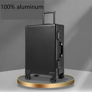 Елегантен фабрика за куфара от 100% алуминий, една чанта за ръчен багаж, количка за багаж от 100 алуминий