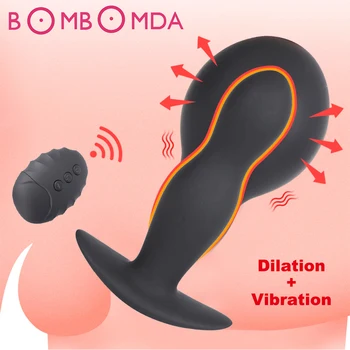 Надуваеми вибратори с аналната тапа за мъже, безжично дистанционно мъжки масажор на простатата, вибриращ вибратор, анален разширява корк, вибратор
