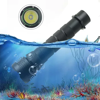 Фенер за гмуркане XHP70, водоустойчив подводен 100-метров фенерче, професионален led фенерче за гмуркане, тактическа светкавица 18650 26650