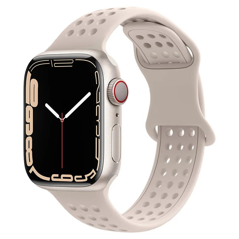 Силиконов Ремък за Apple Watch Band Series 7 6 5 4 3 Спортен Каишка За Часовник Аксесоари за Гривни iWatch 44 мм 45 мм 41 мм 42 мм 40 мм 38 мм