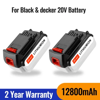 100% Оригинална литиево-йонна акумулаторна батерия с капацитет от 20 До 12800 ма, подмяна на електрически инструменти за BLACK & DECKER LB20 LBX20 LBXR20