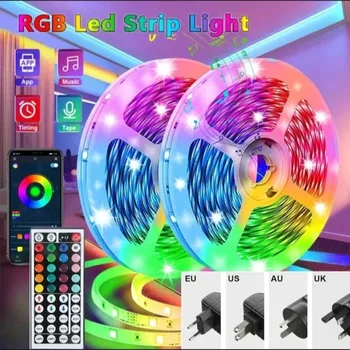 Led лента RGB 5 м-20 м, гъвкава лента, лента, диоден USB контролер Bluetooth, led светлини за домашен интериор, захранване 12v