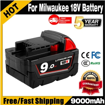 Батерии за Milwaukee M18B5 XC литиево-йонна батерия 18 9.0/6.0/12.0 Зарядно устройство Ah за Milwaukee M18 12 ~ 18