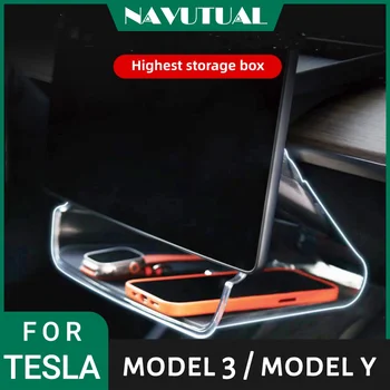 За Tesla, Модел 3 Модел Y 2016-2023 2в1 Скрита Кутия за съхранение Pro Screen Магнитна Magsafe Скрита Голяма Кутия За Съхранение на Салфетки