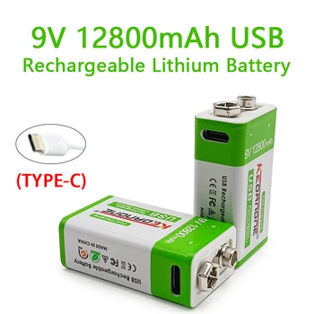 литиево-йонна батерия 2 елемента В 9 Micro USB, за мултицет, микрофон, играчка дистанционно управление, KTV, 12800 ма