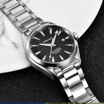 Луксозни мъжки часовник Corgeut 41 мм, мъжки часовници miyota 8215, автоматичен календар, дата, механични мъжки ръчен часовник от сапфир стъкло