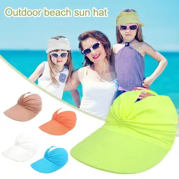 Лятна шапка за пътуване, плаж, спорт на открито, слънчеви шапки с козирка, еластичен кух цилиндър за момичета и момчета