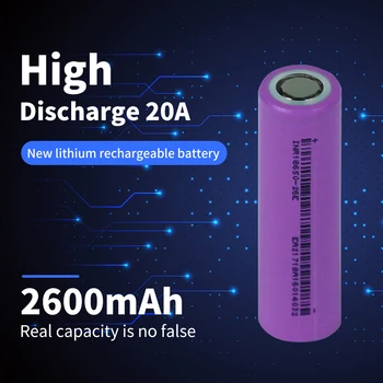 Нов 2023 батерия 18650 2600 mah 3,7 В 20А Битов литиево-йонна батерия за противотуманной лампа, фенерче, батерии 18650