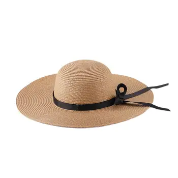 Сгъваеми плажни шапки с широка периферия, нос, панделка, сламени шапки от слънцето, за жени, момичета, гъвкави летни сламени шапки за пътуване, които предпазват от ултравиолетовите