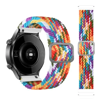 Сплетен найлонов ремък solo loop за Samsung galaxy watch/Active 2/Amazfit GTR/Huawei GT2 Регулируема каишка за каишка 22 мм 20 мм